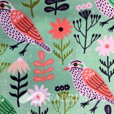 Heavy Twill Bonded | MSF-016 | 290 Gsm | Birds Print | Grey