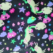 Printed Pvc | Unicorn Print | Black