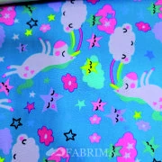 Printed Pvc | Unicorn Print | Airport Blue