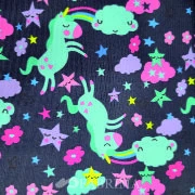 Printed Pvc | Unicorn Print | Black