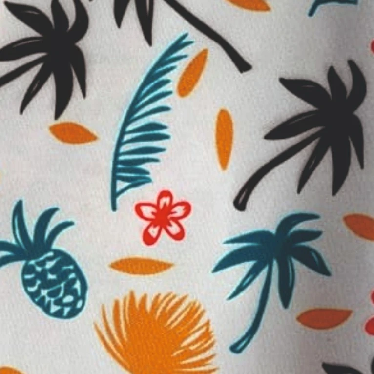 Tropical Vibe Printed Twill Fabric | 260 GSM | Island Escape Edition